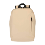 Anti-theft synthetic leather backpack with rear access 18L 15” laptop ivory colour second front view