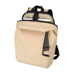 Anti-theft synthetic leather backpack with rear access 18L 15” laptop ivory colour third view