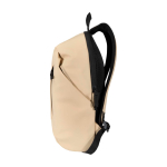 Anti-theft synthetic leather backpack with rear access 18L 15” laptop ivory colour side view