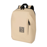 Anti-theft synthetic leather backpack with rear access 18L 15” laptop ivory colour transfer printing view