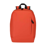 Anti-theft synthetic leather backpack with rear access 18L 15” laptop dark orange colour second front view