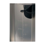 PP plastic sports bottle with mixing ball and measurement markings 700 ml black colour close-up view 1