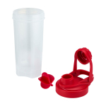 PP plastic sports bottle with mixing ball and measurement markings 700 ml red colour second view