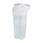 PP plastic sports bottle with mixing ball and measurement markings 700 ml transparent colour