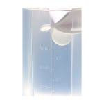 PP plastic sports bottle with mixing ball and measurement markings 700 ml transparent colour close-up view 1