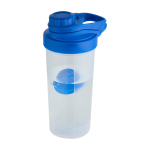PP plastic sports bottle with mixing ball and measurement markings 700 ml royal blue colour