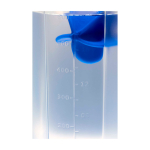 PP plastic sports bottle with mixing ball and measurement markings 700 ml royal blue colour close-up view 1