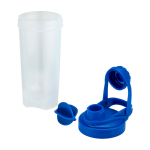 PP plastic sports bottle with mixing ball and measurement markings 700 ml royal blue colour second view