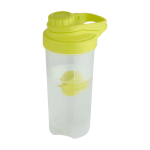 PP plastic sports bottle with mixing ball and measurement markings 700 ml lime colour