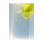 PP plastic sports bottle with mixing ball and measurement markings 700 ml lime colour close-up view 1