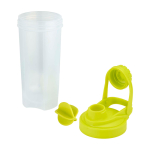 PP plastic sports bottle with mixing ball and measurement markings 700 ml lime colour second view