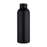 Recycled stainless steel bottle with matte finish 750ml black colour second front view