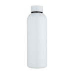 Recycled stainless steel bottle with matte finish 750ml white colour second front view