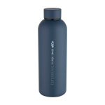 Recycled stainless steel bottle with matte finish 750ml bondi blue colour printed logo view 2