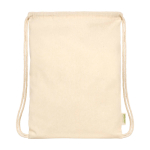 Natural organic cotton drawstring bag 5L 100g/m² natural colour second front view