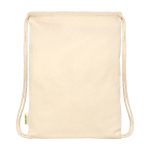 Natural organic cotton drawstring bag 5L 100g/m² natural colour second rear view
