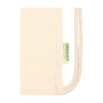 Natural organic cotton drawstring bag 5L 100g/m² natural colour close-up view 1