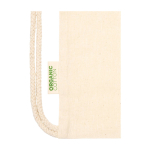 Natural organic cotton drawstring bag 5L 100g/m² natural colour close-up view 2