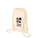 Natural organic cotton drawstring bag 5L 100g/m² main view