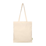 Organic cotton tote bag with spacious compartment 7L 100 g/m2 natural colour second front view