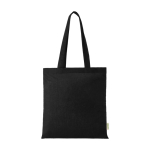 Organic cotton tote bag with spacious compartment 7L 140g/m² black colour second front view