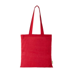 Organic cotton tote bag with spacious compartment 7L 140g/m² red colour second front view