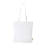 Organic cotton tote bag with spacious compartment 7L 140g/m² white colour second front view