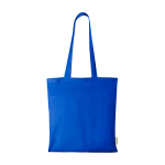 Organic cotton tote bag with spacious compartment 7L 140g/m² royal blue colour second front view