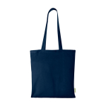 Organic cotton tote bag with spacious compartment 7L 140g/m² navy-blue colour second front view
