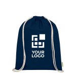 Organic cotton drawstring bag with natural cords 5L 140 g/m² main view