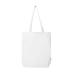Organic cotton tote bag with wide base 11L 180 g/m2 white colour second front view