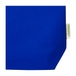 Organic cotton tote bag with wide base 11L 180 g/m2 royal blue colour close-up view 1