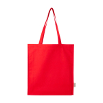 Organic cotton tote bag with side gussets 14L 180gsm red colour second front view