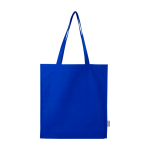 Organic cotton tote bag with side gussets 14L 180gsm royal blue colour second front view