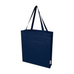 Organic cotton tote bag with side gussets 14L 180gsm navy-blue colour