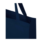 Organic cotton tote bag with side gussets 14L 180gsm navy-blue colour close-up view 1