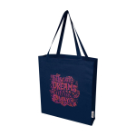 Organic cotton tote bag with side gussets 14L 180gsm navy-blue colour