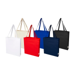 Organic cotton tote bag with side gussets 14L 180gsm navy-blue colour second multiple colours view