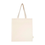 Organic cotton tote bag with side gussets 14L 180gsm natural colour second front view