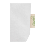 Organic cotton wash bag with compartment and zip 1L 180 g/m2 white colour close-up view 1