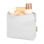 Organic cotton wash bag with compartment and zip 1L 180 g/m2 white colour second view