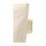 Large organic cotton wash bag with zip and strap 3L 180g/m2 natural colour close-up view 1