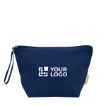 Large organic cotton wash bag with zip and strap 3L 180g/m2 main view