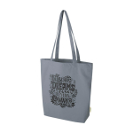 Organic cotton tote bag with wide base 10L 270gsm grey colour screen printing view