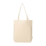Organic cotton tote bag with wide base 10L 270gsm natural colour second front view