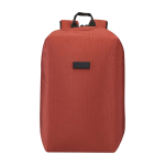 Anti-theft polyester backpack for 15” laptop, water-repellent mahogany colour second front view