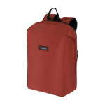 Anti-theft polyester backpack for 15” laptop, water-repellent mahogany colour printed logo view 2