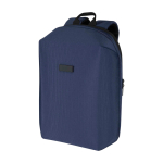 Anti-theft polyester backpack for 15” laptop, water-repellent navy-blue colour