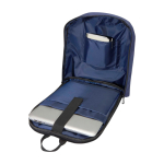 Anti-theft polyester backpack for 15” laptop, water-repellent navy-blue colour third view