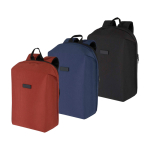 Anti-theft polyester backpack for 15” laptop, water-repellent navy-blue colour second multiple colours view